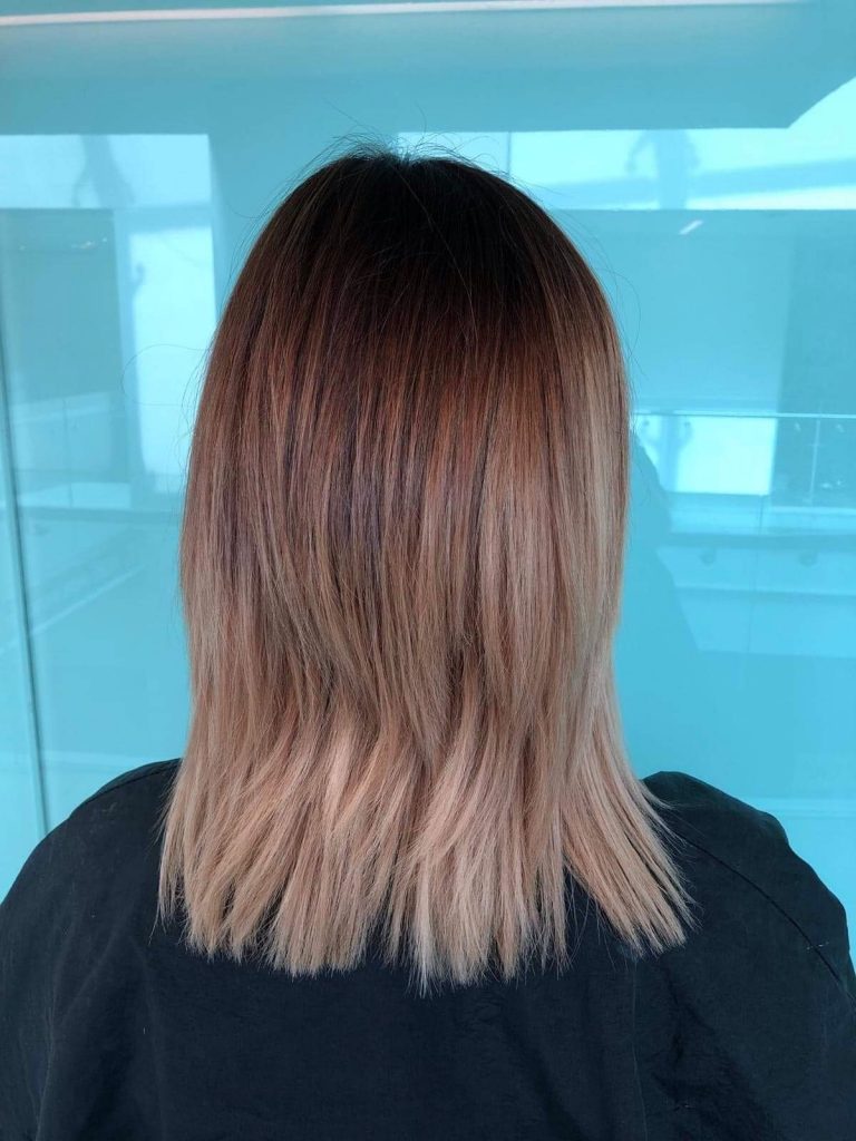 An after shot of hair extension fitting